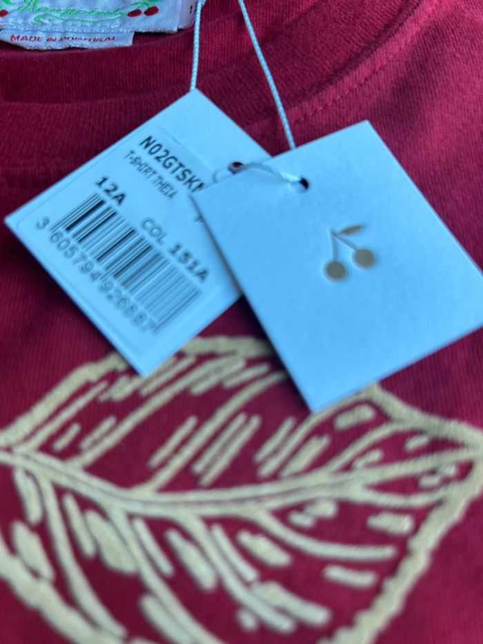Tee shirt Bonpoint manches longues tee shirt cerise velours 12 ans Bonpoint - photo numéro 6