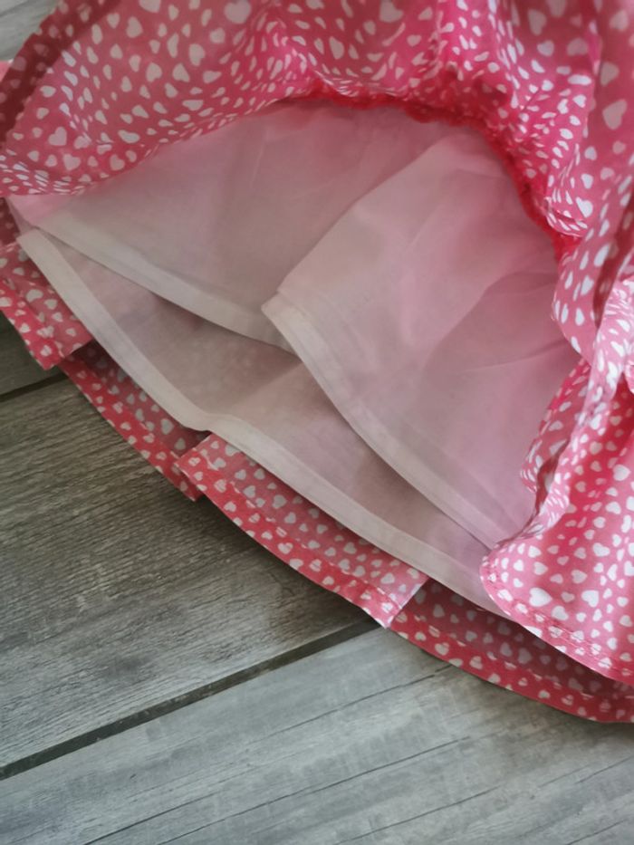 Jupe rose à cœurs blancs à volants pour 6 ans - photo numéro 5