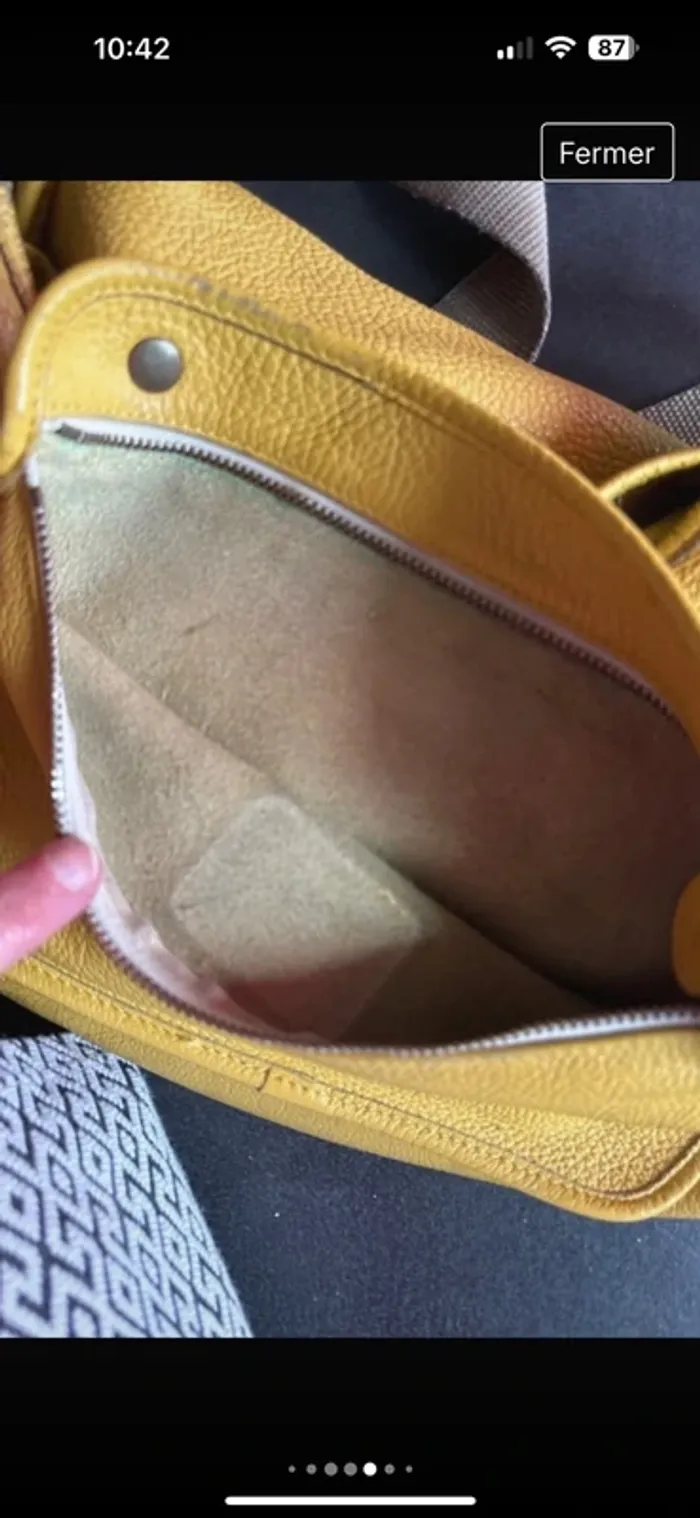 Véritable sac besace vintage #upla moutarde - photo numéro 13
