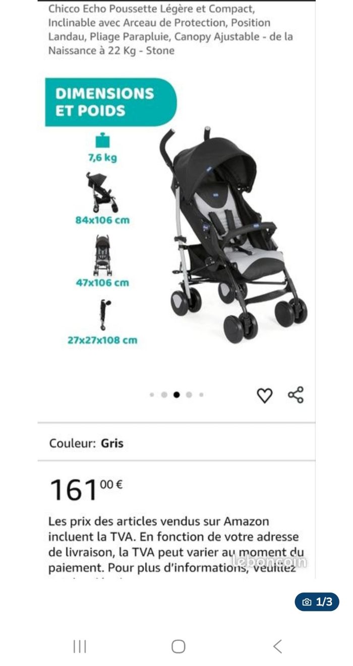 Pousette chicco Neuf dans l'emballage - photo numéro 2