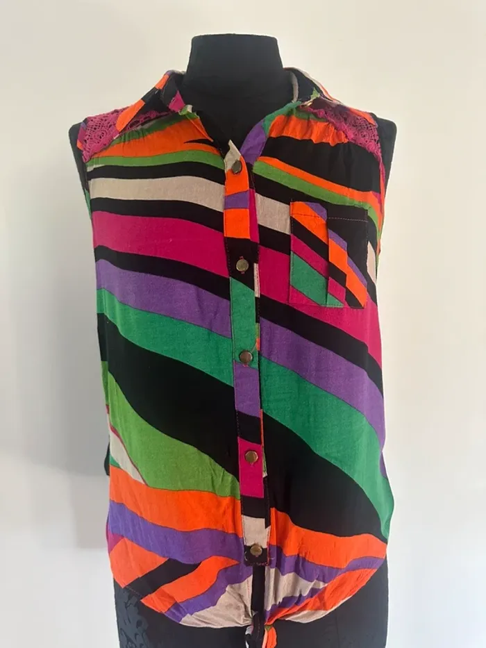 Blouse sans manches colorée