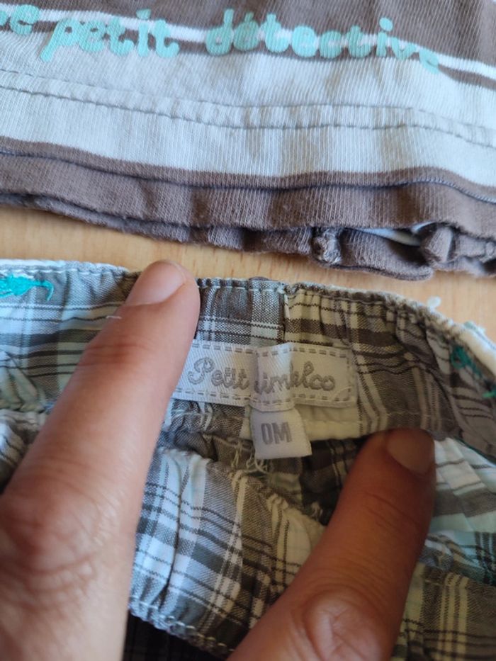 Lot tenue bermuda + polo manches longues Petit Kimbaloo en 0M / Naissance - photo numéro 4