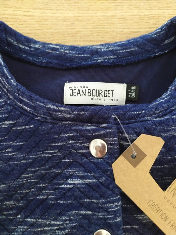 Gilet molleton fille bleu chiné taille 6 ans Jean Bourget - photo numéro 2
