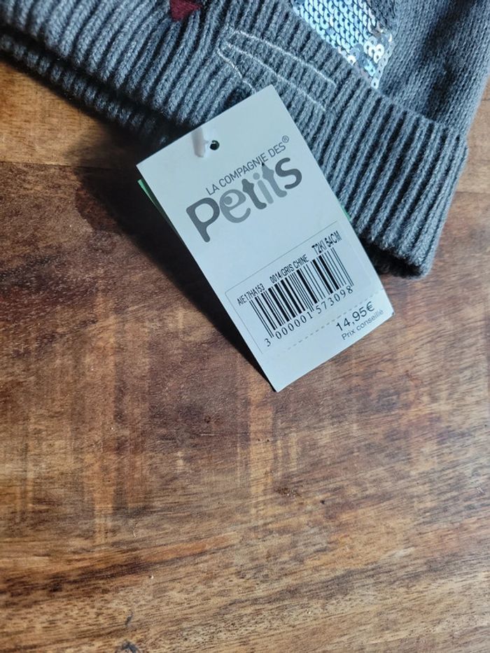 Bonnet enfant avec lapin gris 54 cm - photo numéro 3