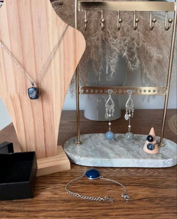 Parure bijoux Lapis Lazuli Calcédoine