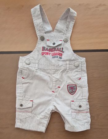 Salopette rayée  garçon 9 mois neuve