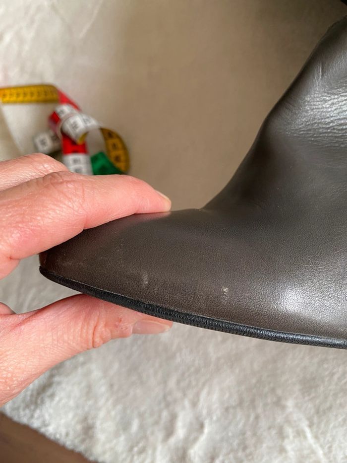 Bottes Zara en cuir grises à talon taille 37 - photo numéro 20