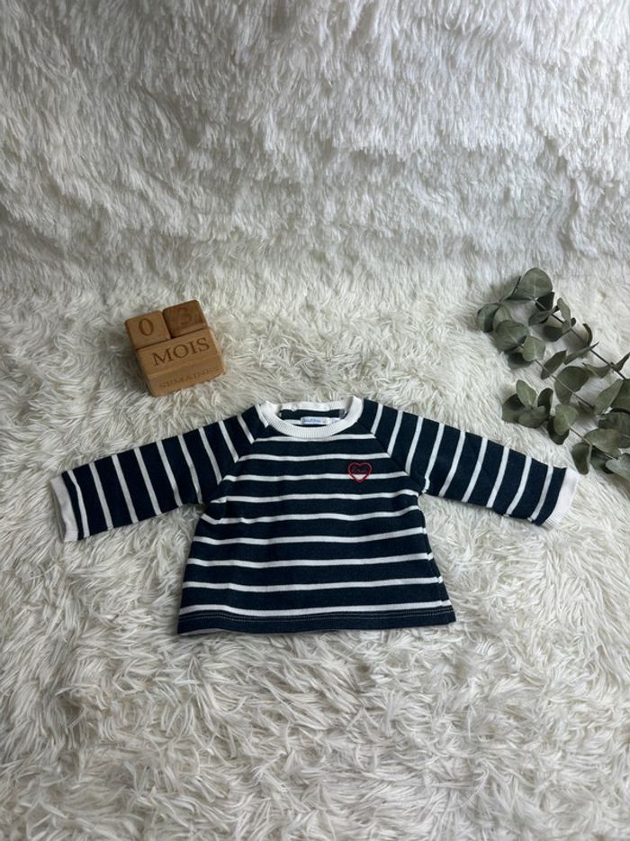 Pull marinière bout chou taille 3 mois