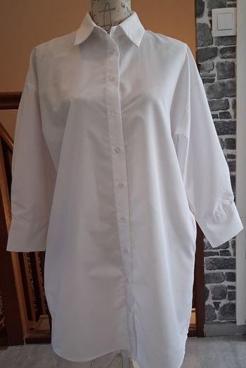 Robe chemise courte blanche