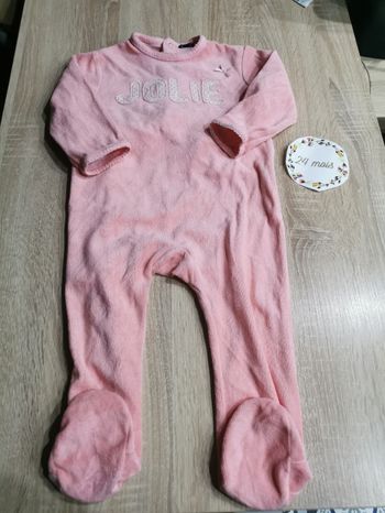 Pyjama bébé fille en velour rose 24mois kiabi