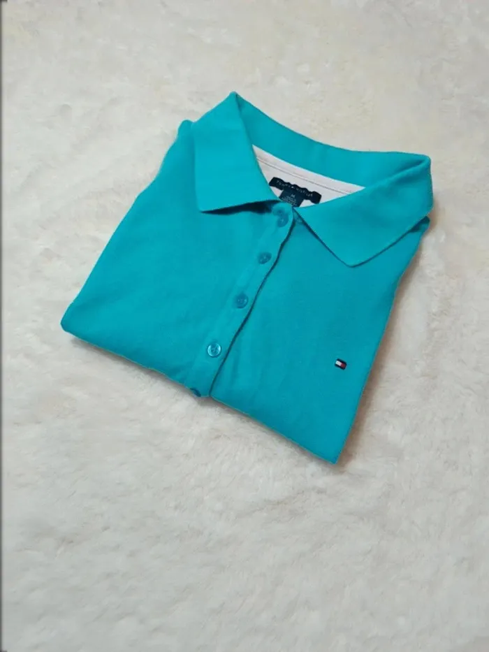 Polo Tommy Hilfiger turquoise femme taille M 💙