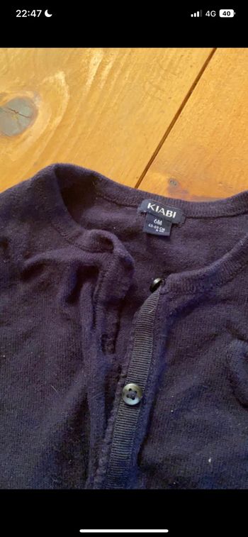 Gilet bleu marine 6 mois kiabi