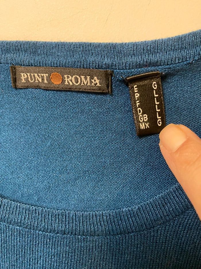 Joli haut bleu canard Punt Roma taille 40 - photo numéro 3