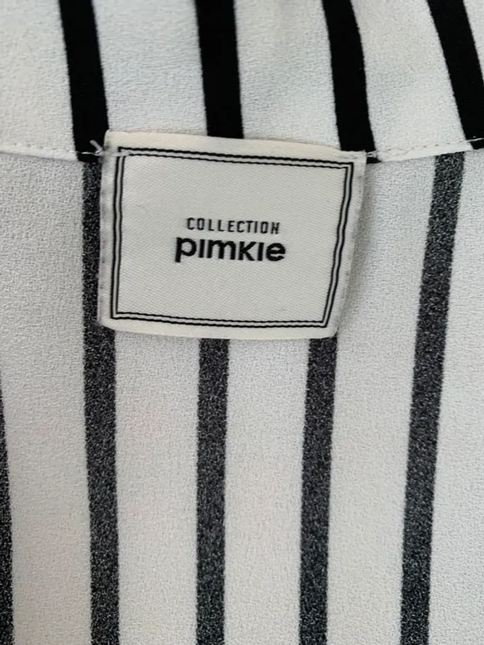 blazer pinkie rayé noir et blanc taille 38 - photo numéro 8