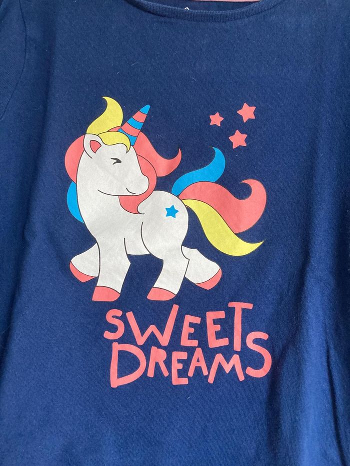 Pyjama fille Tex 5-6 ans – Licorne et arc-en-ciel – Très bon état - photo numéro 3