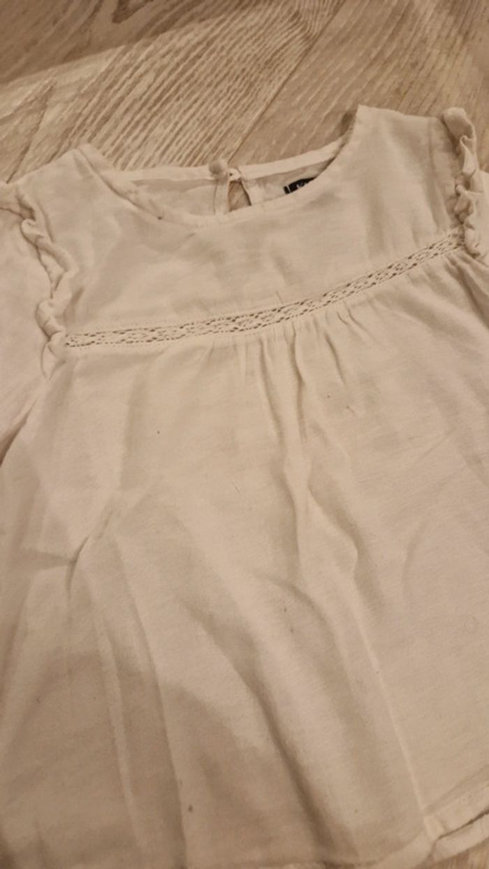 Blouse / chemisier blanc romantique blanc Kiabi 🌸 4 ans - photo numéro 2