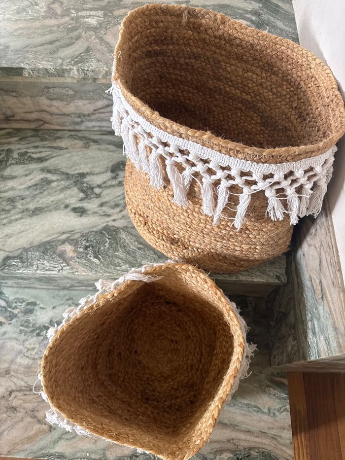 2x panier en jute - photo numéro 2
