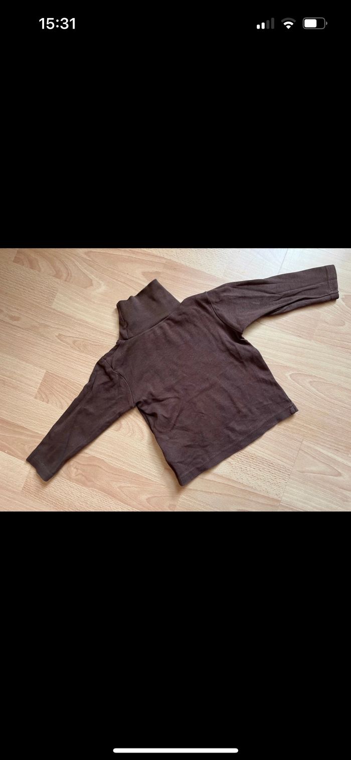 Joli sous-pull marron à col roulé ORCHESTRA T. 2 ans/92 cm garçon TBE - photo numéro 2