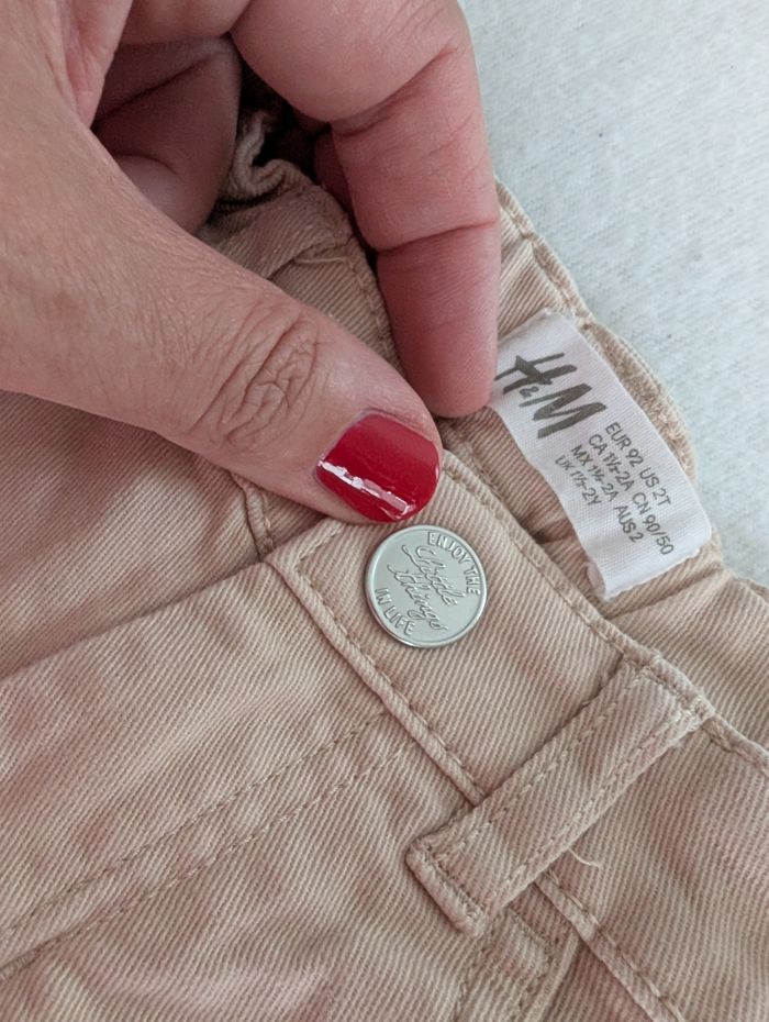 Short denim beige à dentelle - 92 - H&M - photo numéro 5