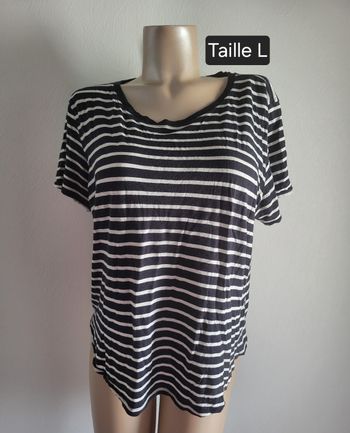 T shirt Marin noir et blanc