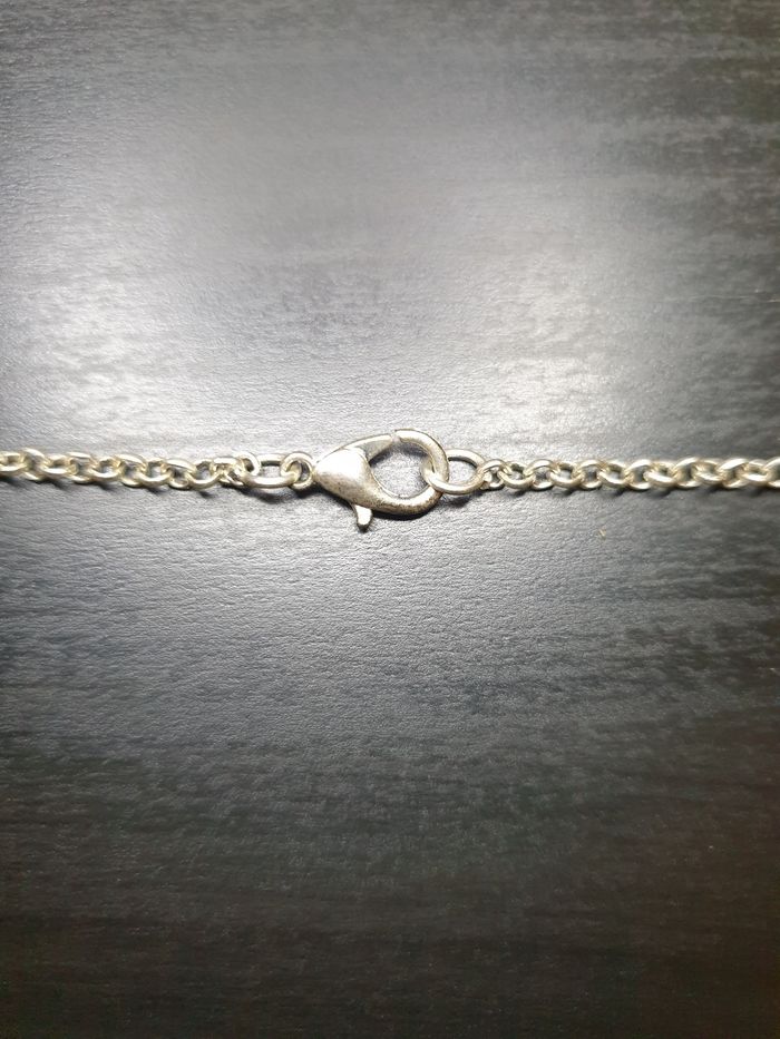 Collier "Fleur" argenté et blanc - photo numéro 4