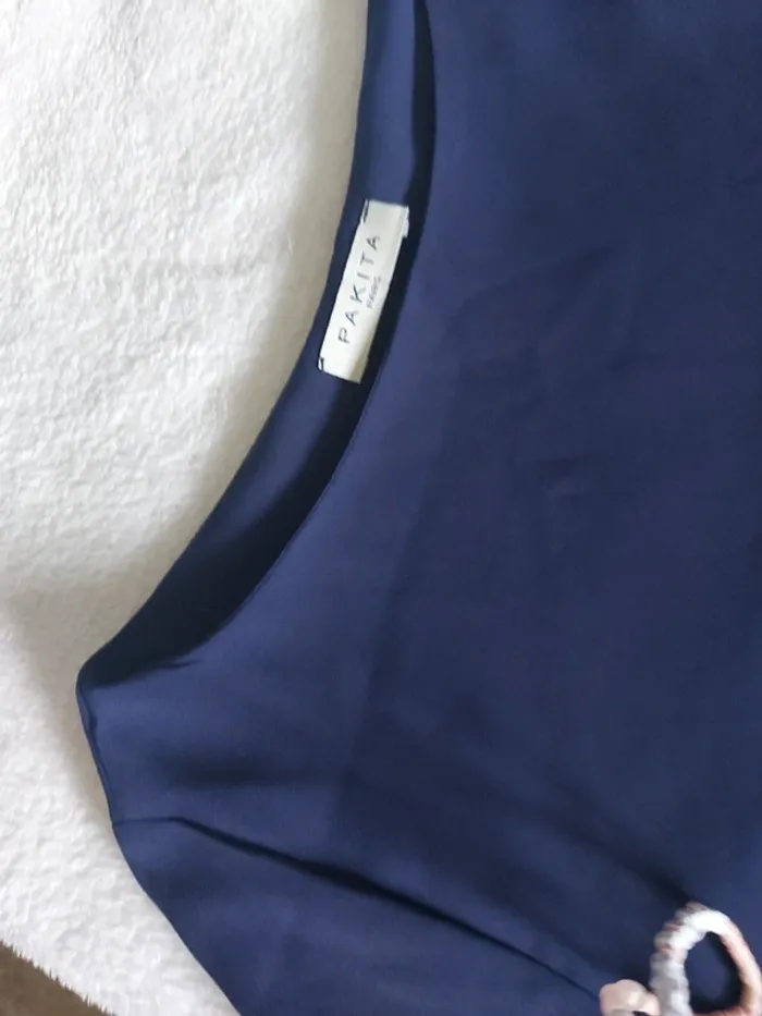 Haut bleu à manches - photo numéro 2