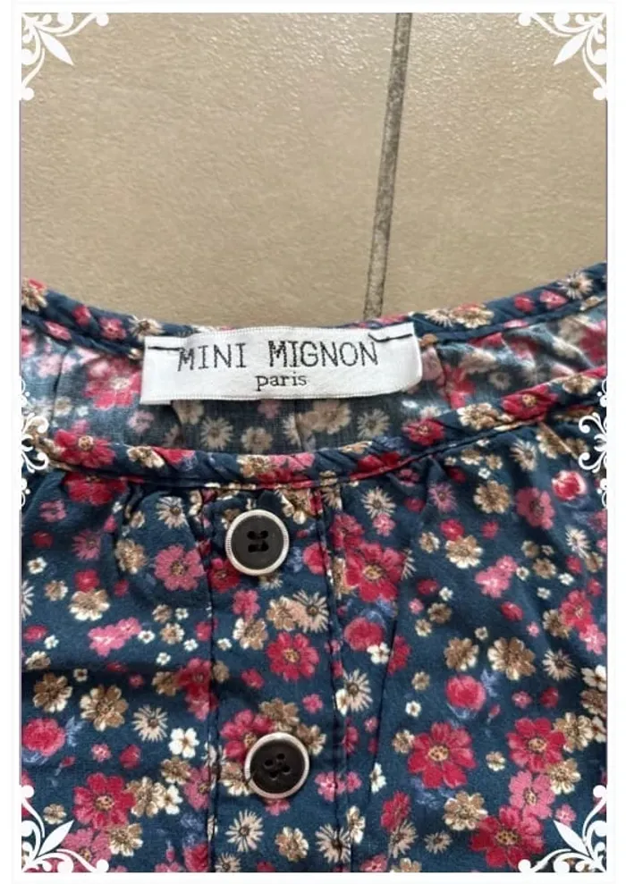 Chemisier à fleur mini mignon Paris taille 8 ans - photo numéro 4