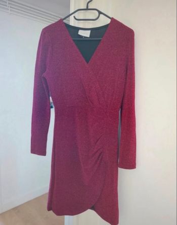 Robe portefeuille Bordeaux pailletée