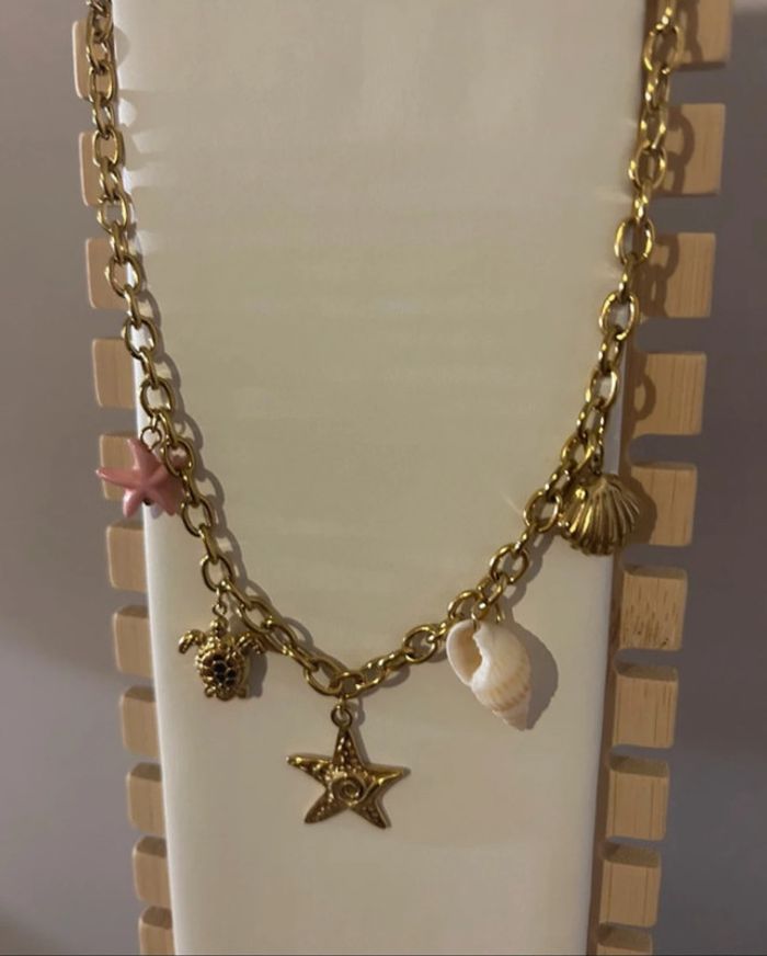 Collier breloque tendance en acier inoxydable