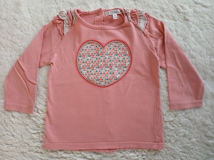 Tee-shirt manches longues coeur fille taille 18 mois