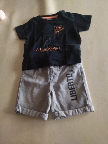 Ensemble tee shirt et short Liberto Taille 12 mois.