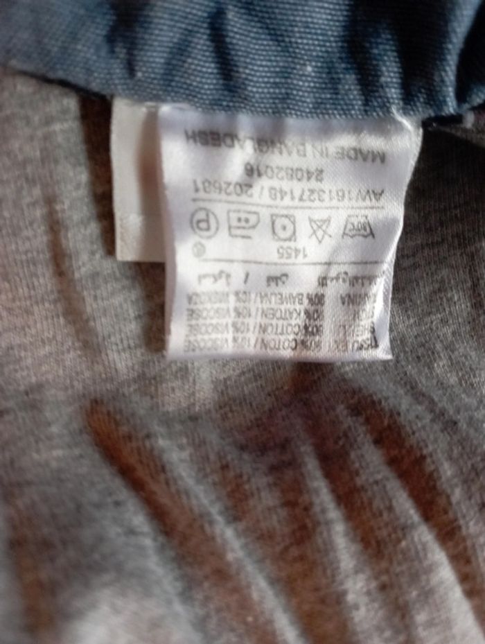 Tee shirt coton homme gris/bleu marine - photo numéro 10