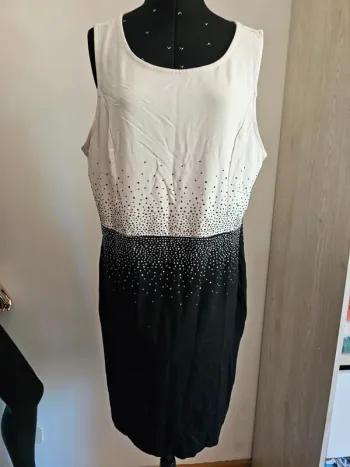 Robe élégante Bodyflirt noir & blanc | Taille 52 (6XL) | Très bon état