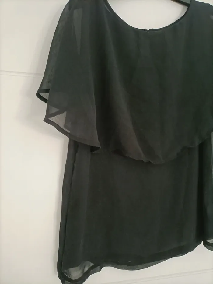 Top de soirée noir en voile - photo numéro 3