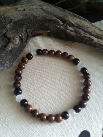 Bracelet oeil de tigre et sélénite