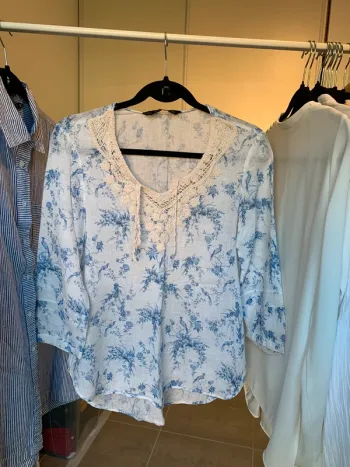 Chemisier Zara lin et coton taille M