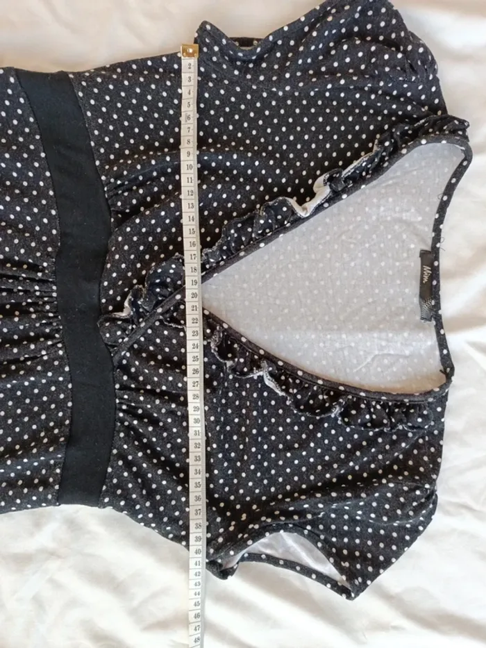 Robe à pois noir et blanc fluide Mim taille S - photo numéro 6