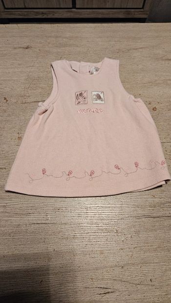 Robe rose épaisse sans manche, 12 mois, peu mise