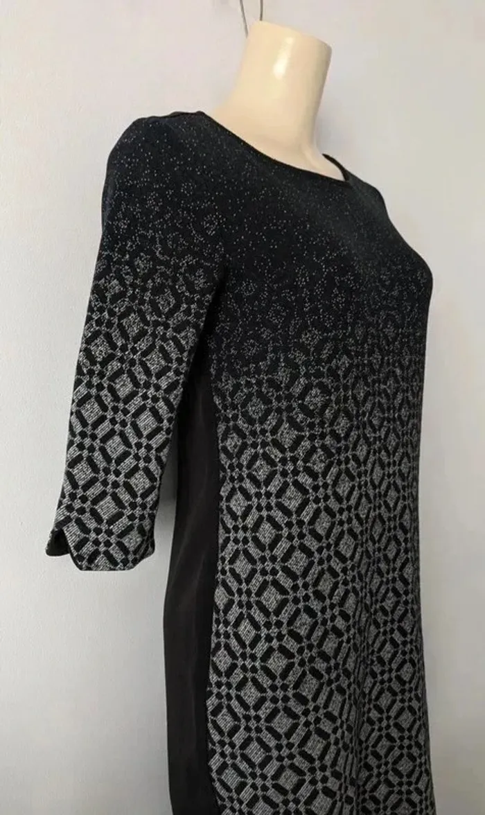 Robe noire et grise manches 3/4 - Ninati - taille 36 - photo numéro 2