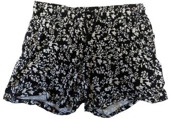 Short Femme - Fluide Fleuri Noir et Blanc - (Taille L) - (9th Avenue)