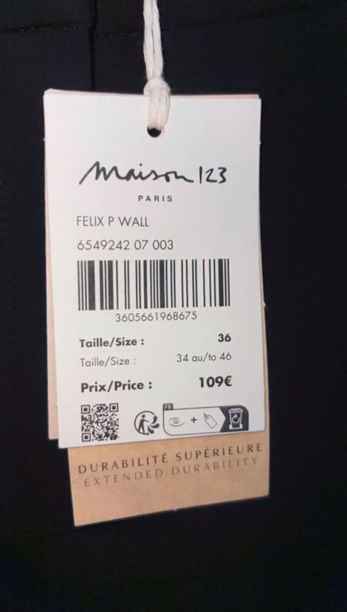 Pantalon Maison 123 - Modèle FELIX - Noir - Neuf avec étiquette - Taille 36 - photo numéro 3