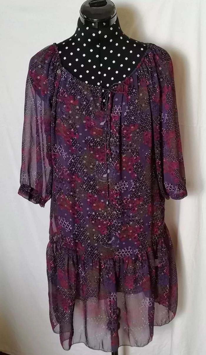 Robe d'été plage transparent violet bordeaux DDP - photo numéro 2