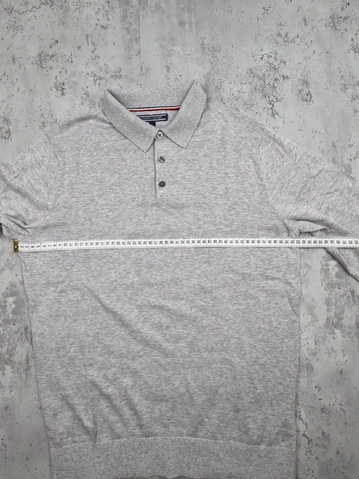 Polo manches longues gris Tommy Hilfiger – Taille L Homme (mesures en photos) - photo numéro 6