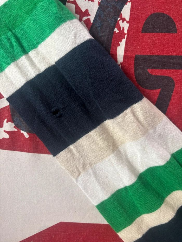 Sweat col V Tommy Hilfiger taille S/M blanc bleu marine vert - photo numéro 7