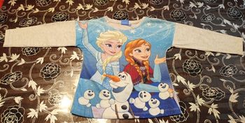 Tee-shirt manches longues gris imprimé Anna et Elsa La Reine Des Neiges