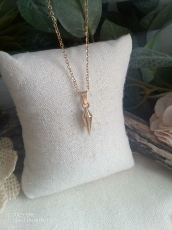 Collier pointe d'or en acier inoxydable