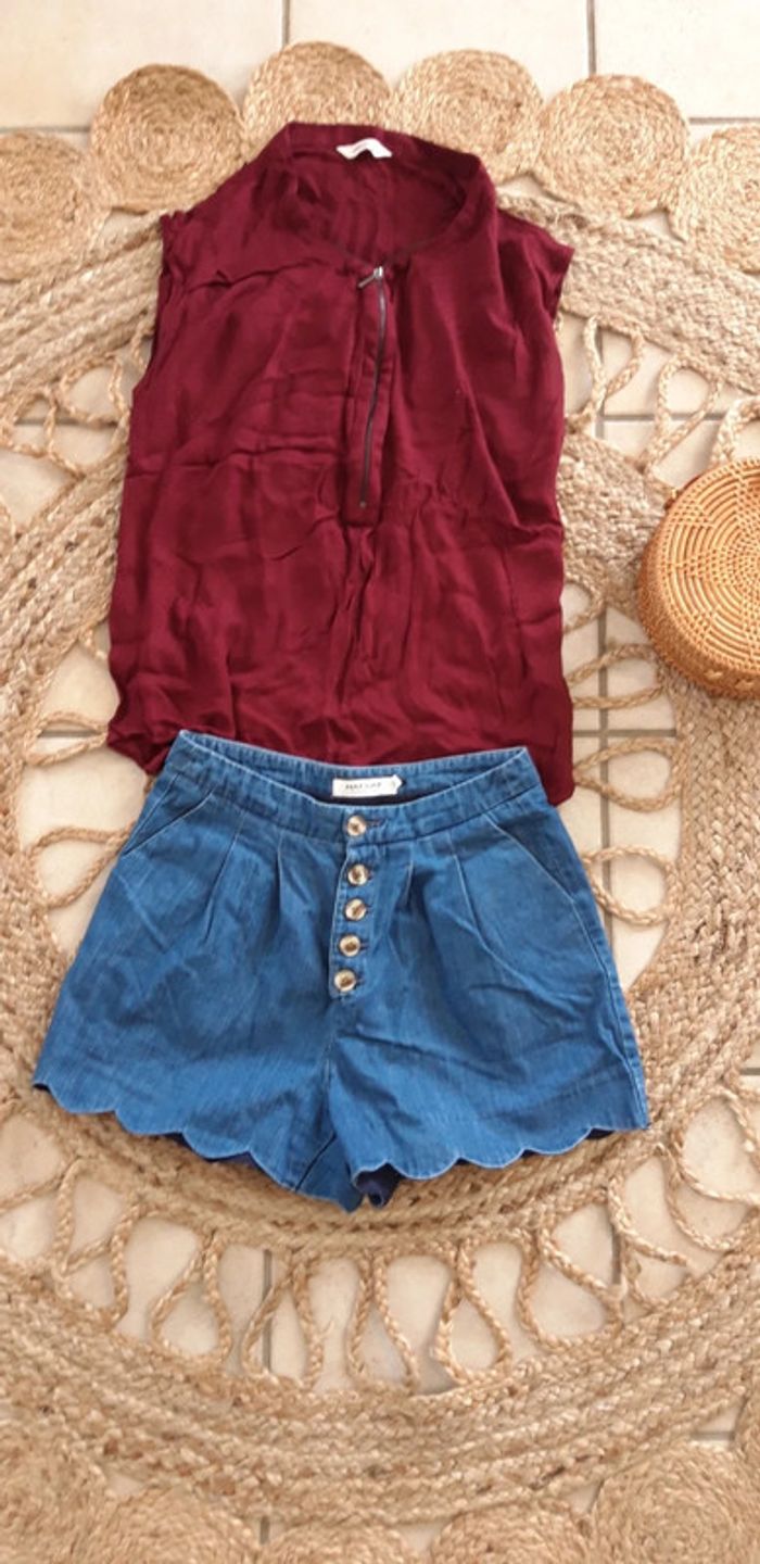 Blouse Naf Naf bordeaux - photo numéro 2