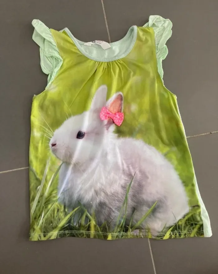 T shirt lapin h&m 6-8 ans en très bon état