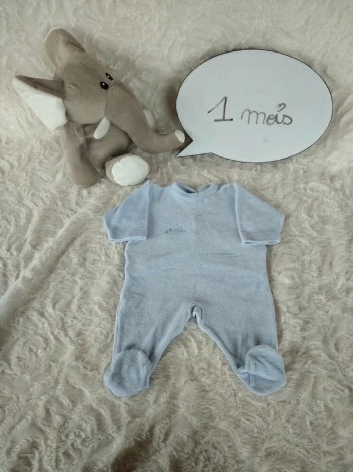 Pyjama grenouillère Garçon 1 mois Petit bateau