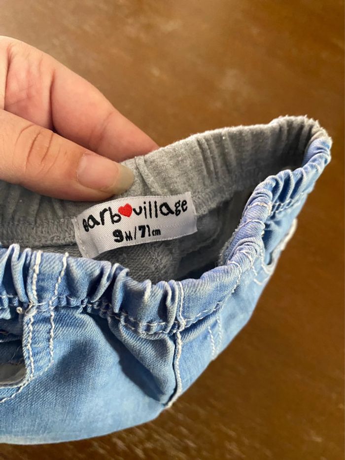 Pantacourt jean et gris - photo numéro 3